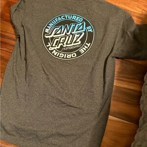 Santa Cruz Skateboards Gray T-Shirt with Blue Logo